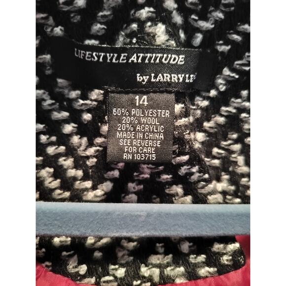 3286)Lifestyle Attitude by Larry Levine Wool Blend Tweed Career Blazer Sz 14 - Picture 8 of 9